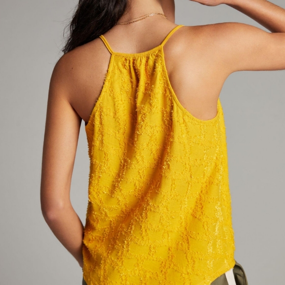 Anthropologie Sunrise Yellow Knit Textured Tank Size Medium - Picture 3 of 8